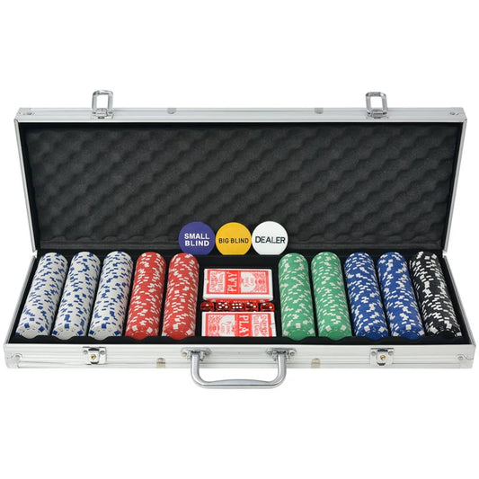 Berkfield Poker Set with 500 Chips Aluminium