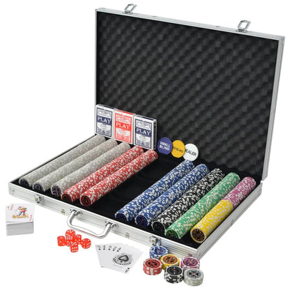 Berkfield Poker Set with 1000 Laser Chips Aluminium