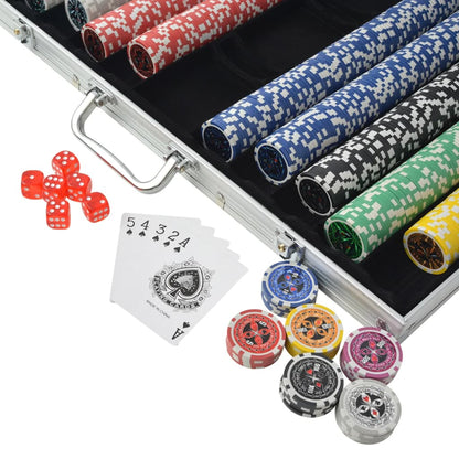 Berkfield Poker Set with 1000 Laser Chips Aluminium
