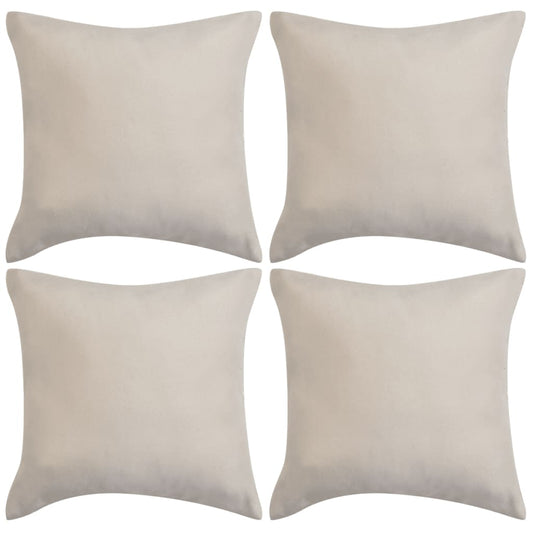 Berkfield Cushion Covers 4 pcs 40x40 cm Polyester Faux Suede Beige