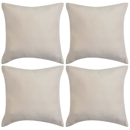 Berkfield Cushion Covers 4 pcs 50x50 cm Polyester Faux Suede Beige