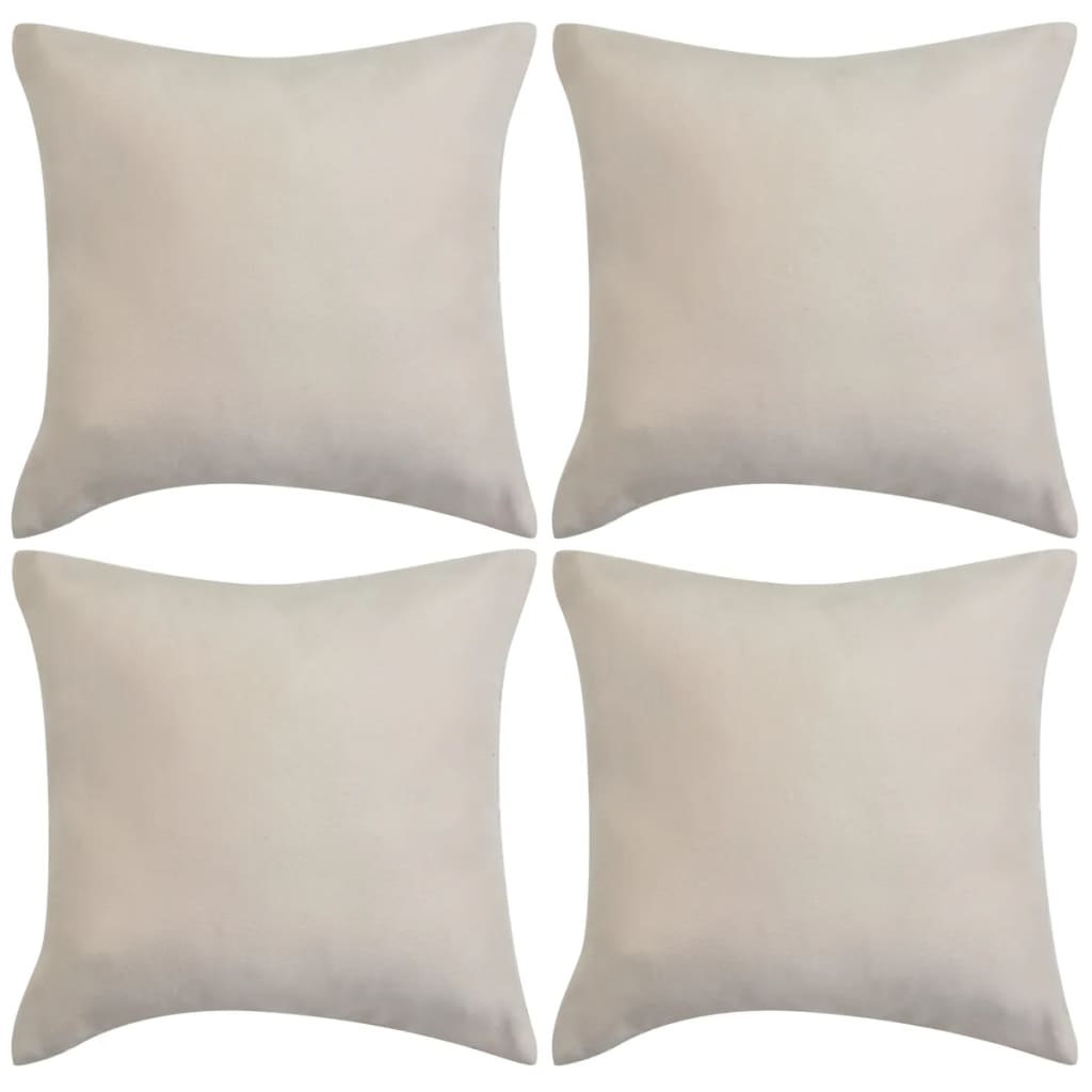 Berkfield Cushion Covers 4 pcs 80x80 cm Polyester Faux Suede Beige
