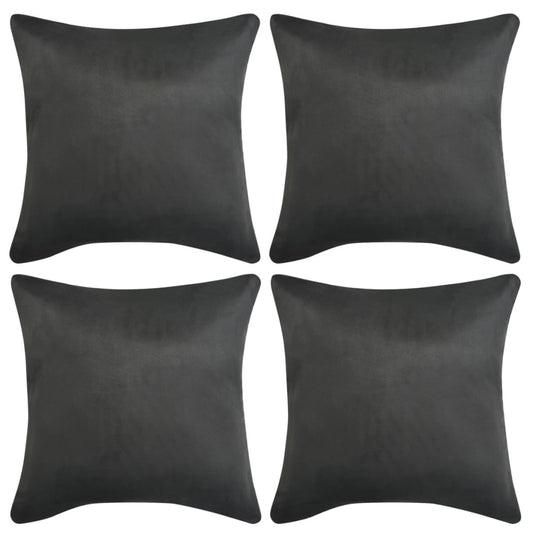 Berkfield Cushion Covers 4 pcs 40x40 cm Polyester Faux Suede Anthracite