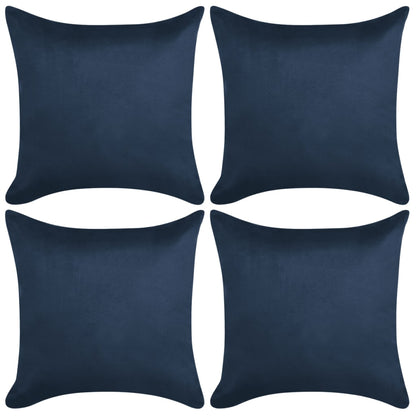 Berkfield Cushion Covers 4 pcs 50x50 cm Polyester Faux Suede Navy