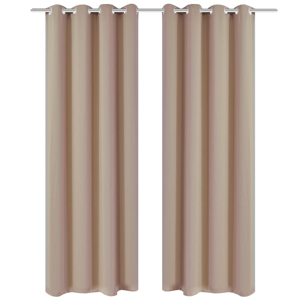 Berkfield Blackout Curtains 2 pcs with Metal Eyelets 135x175 cm Cream