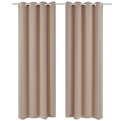 Berkfield Blackout Curtains 2 pcs with Metal Eyelets 135x175 cm Cream