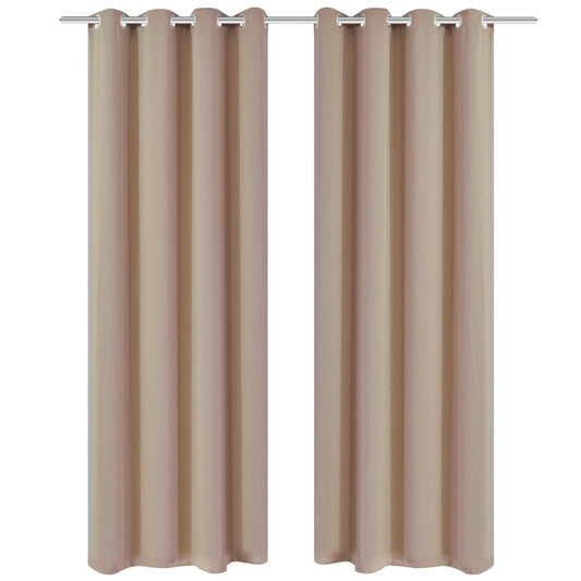 Berkfield Blackout Curtains 2 pcs with Metal Eyelets 135x175 cm Cream