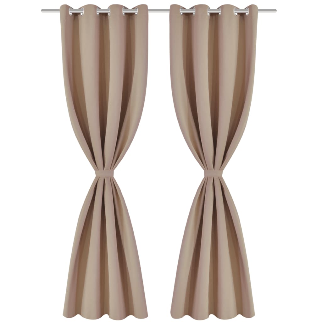 Berkfield Blackout Curtains 2 pcs with Metal Eyelets 135x175 cm Cream