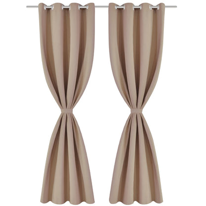 Berkfield Blackout Curtains 2 pcs with Metal Eyelets 135x175 cm Cream