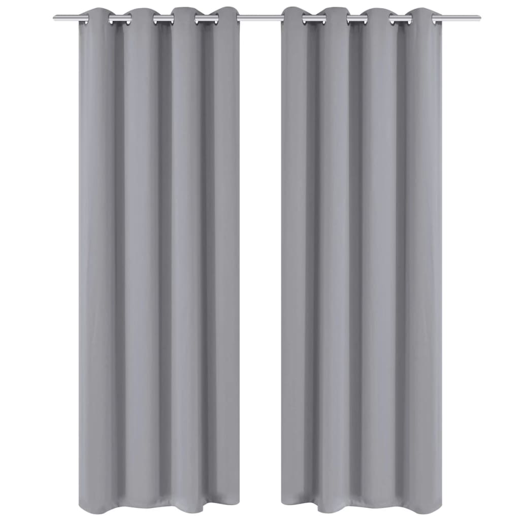 Berkfield Blackout Curtains 2 pcs with Metal Eyelets 135x175 cm Grey