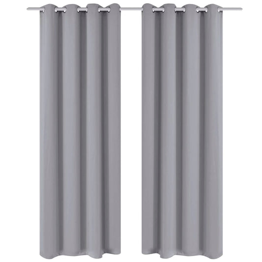 Berkfield Blackout Curtains 2 pcs with Metal Eyelets 135x175 cm Grey