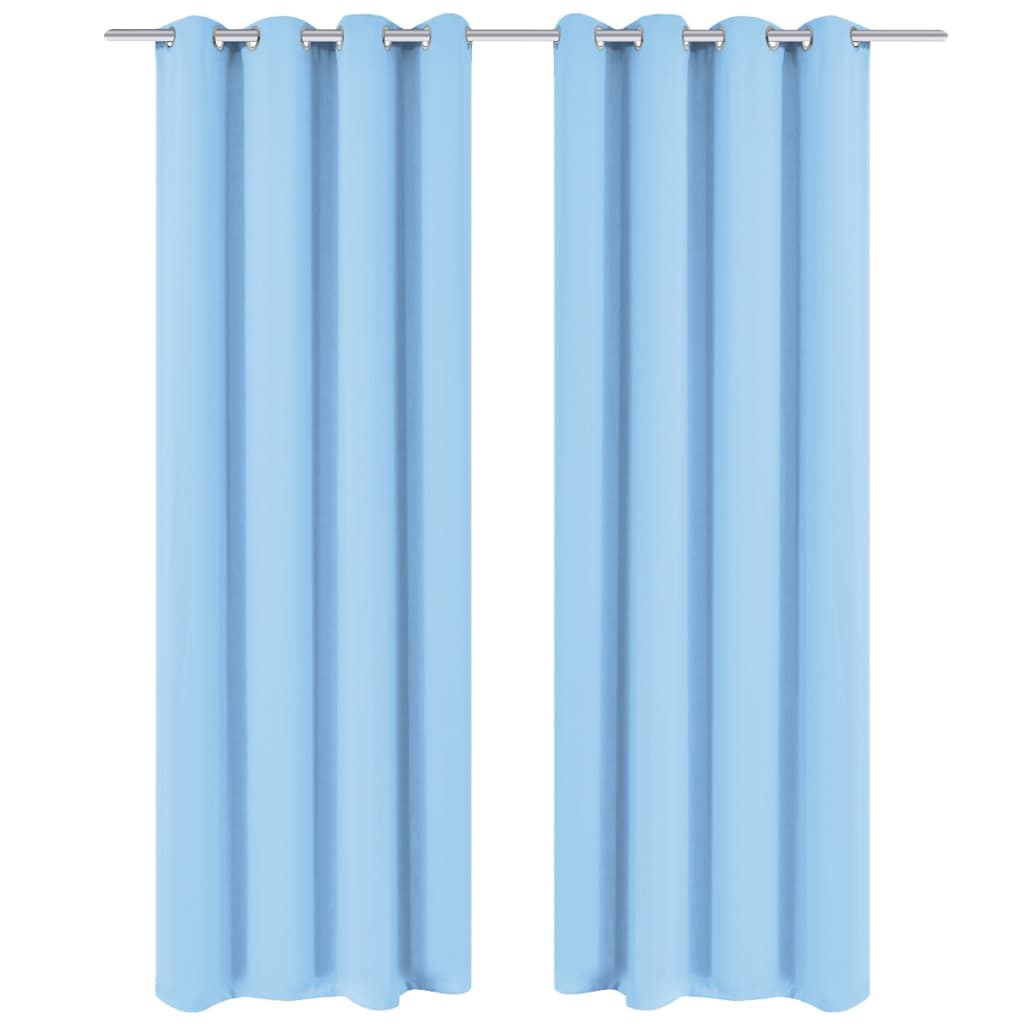 Berkfield Blackout Curtains 2 pcs with Metal Eyelets 135x245 cm Turquoise