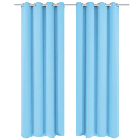 Berkfield Blackout Curtains 2 pcs with Metal Eyelets 135x245 cm Turquoise