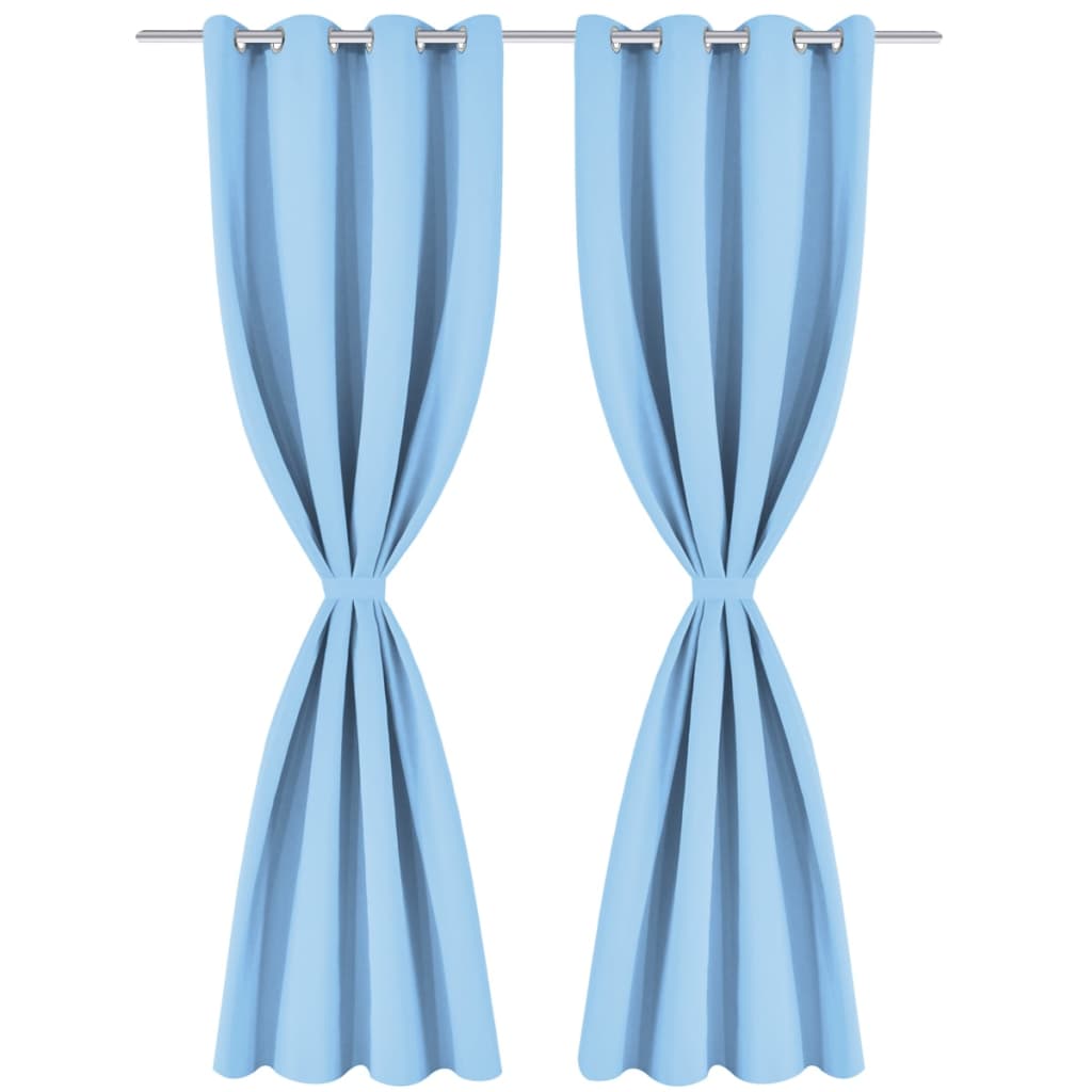 Berkfield Blackout Curtains 2 pcs with Metal Eyelets 135x245 cm Turquoise