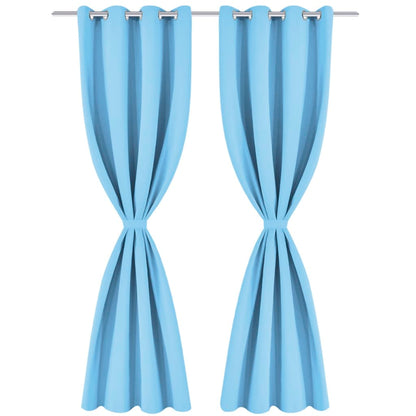 Berkfield Blackout Curtains 2 pcs with Metal Eyelets 135x245 cm Turquoise