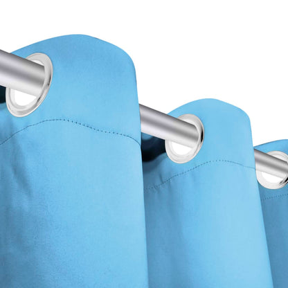 Berkfield Blackout Curtains 2 pcs with Metal Eyelets 135x245 cm Turquoise