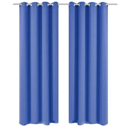 Berkfield Blackout Curtains 2 pcs with Metal Eyelets 135x175 cm Blue