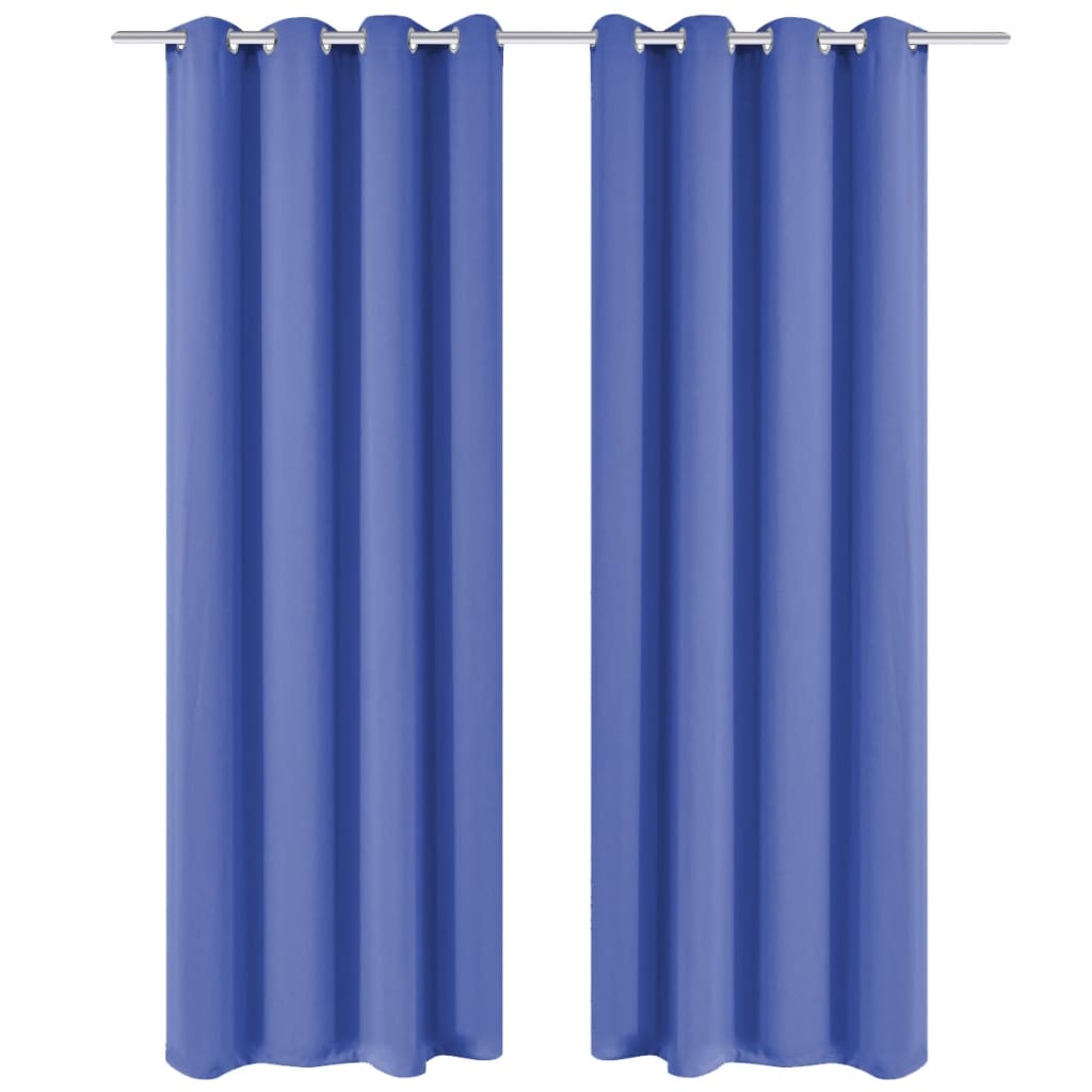 Berkfield Blackout Curtains 2 pcs with Metal Eyelets 135x245 cm Blue