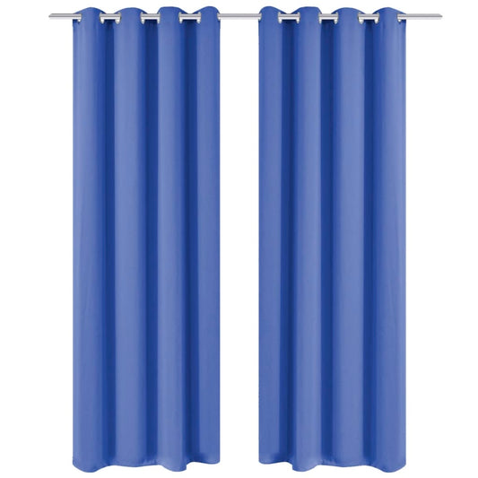 Berkfield Blackout Curtains 2 pcs with Metal Eyelets 135x245 cm Blue