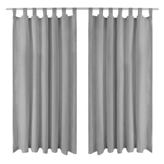 Berkfield Micro-Satin Curtains 2 pcs with Loops 140x175 cm Grey