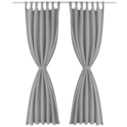 Berkfield Micro-Satin Curtains 2 pcs with Loops 140x245 cm Grey