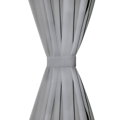 Berkfield Micro-Satin Curtains 2 pcs with Loops 140x245 cm Grey