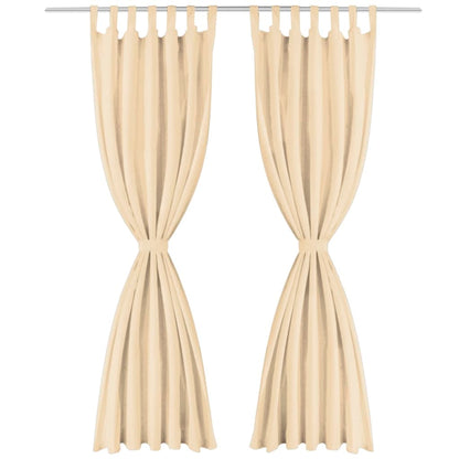 Berkfield Micro-Satin Curtains 2 pcs with Loops 140x225 cm Beige