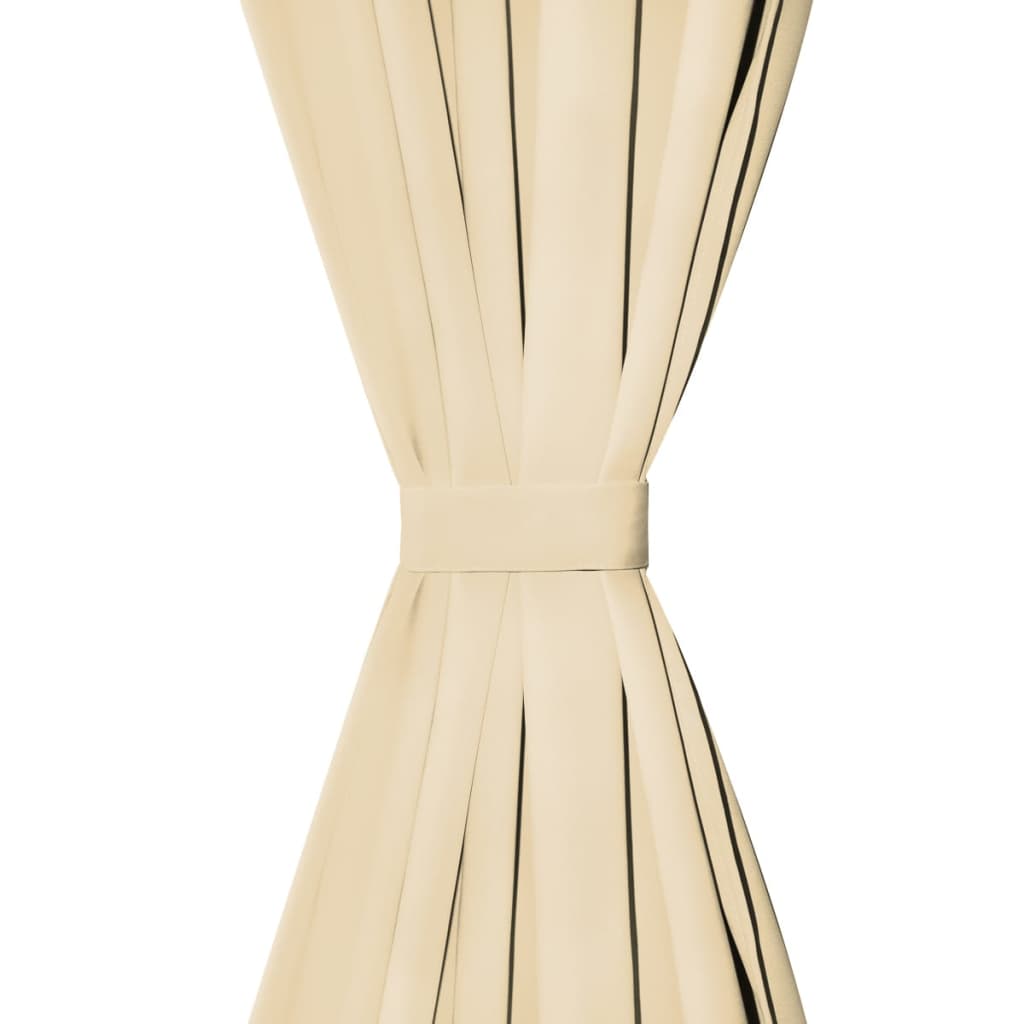 Berkfield Micro-Satin Curtains 2 pcs with Loops 140x225 cm Beige