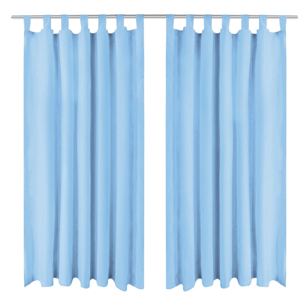 Berkfield Micro-Satin Curtains 2 pcs with Loops 140x225 cm Turquoise