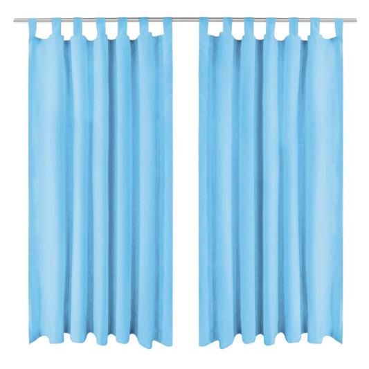Berkfield Micro-Satin Curtains 2 pcs with Loops 140x225 cm Turquoise