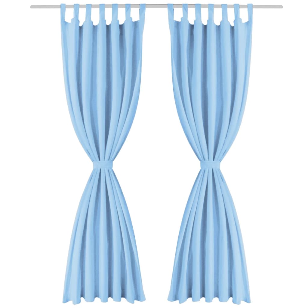 Berkfield Micro-Satin Curtains 2 pcs with Loops 140x225 cm Turquoise