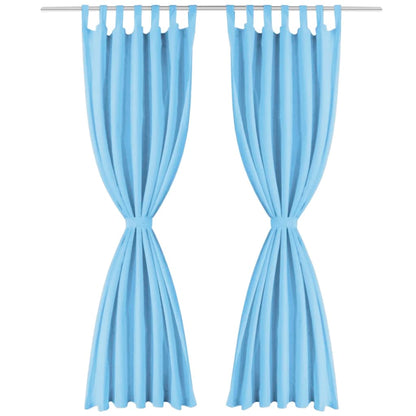 Berkfield Micro-Satin Curtains 2 pcs with Loops 140x225 cm Turquoise