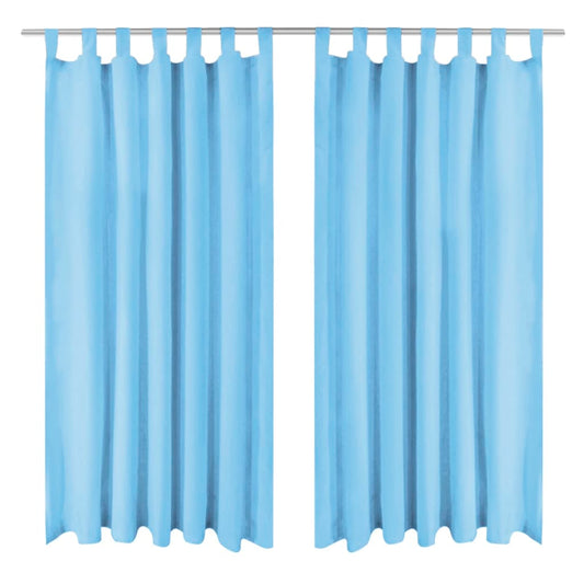Berkfield Micro-Satin Curtains 2 pcs with Loops 140x245 cm Turquoise