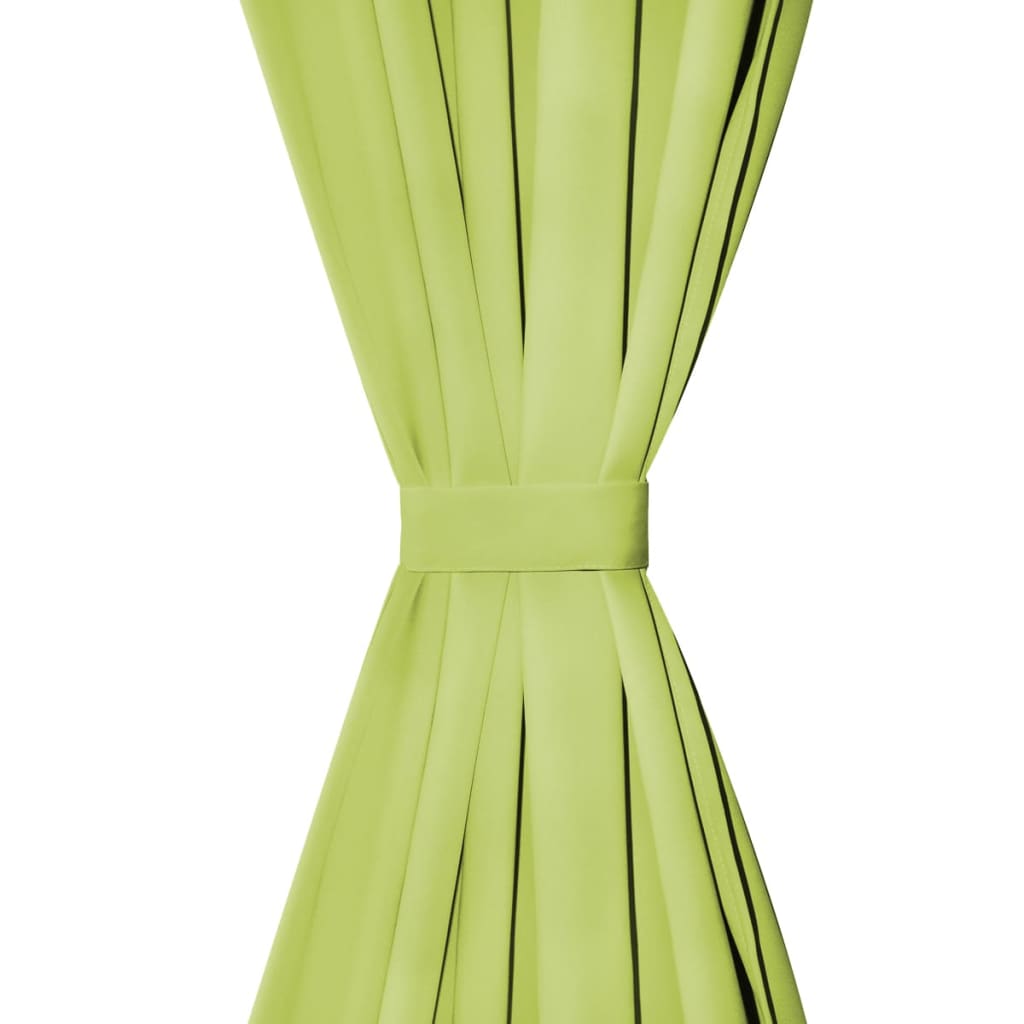 Berkfield Micro-Satin Curtains 2 pcs with Loops 140x175 cm Green
