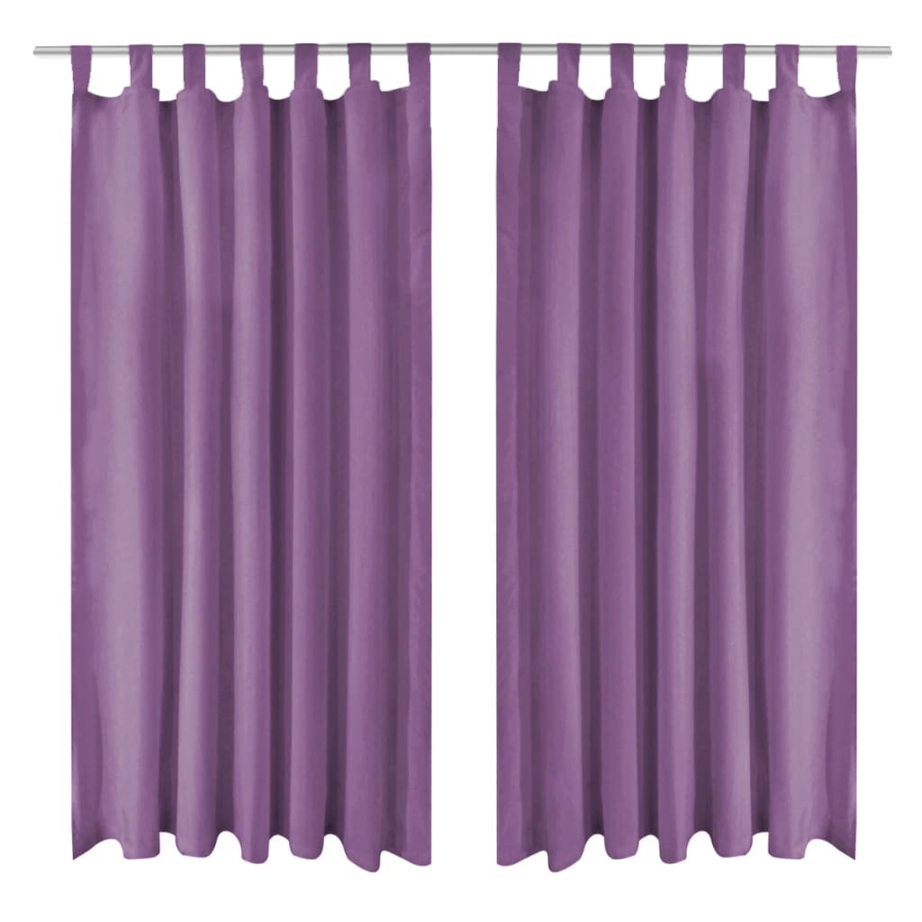 Berkfield Micro-Satin Curtains 2 pcs with Loops 140x175 cm Lilac