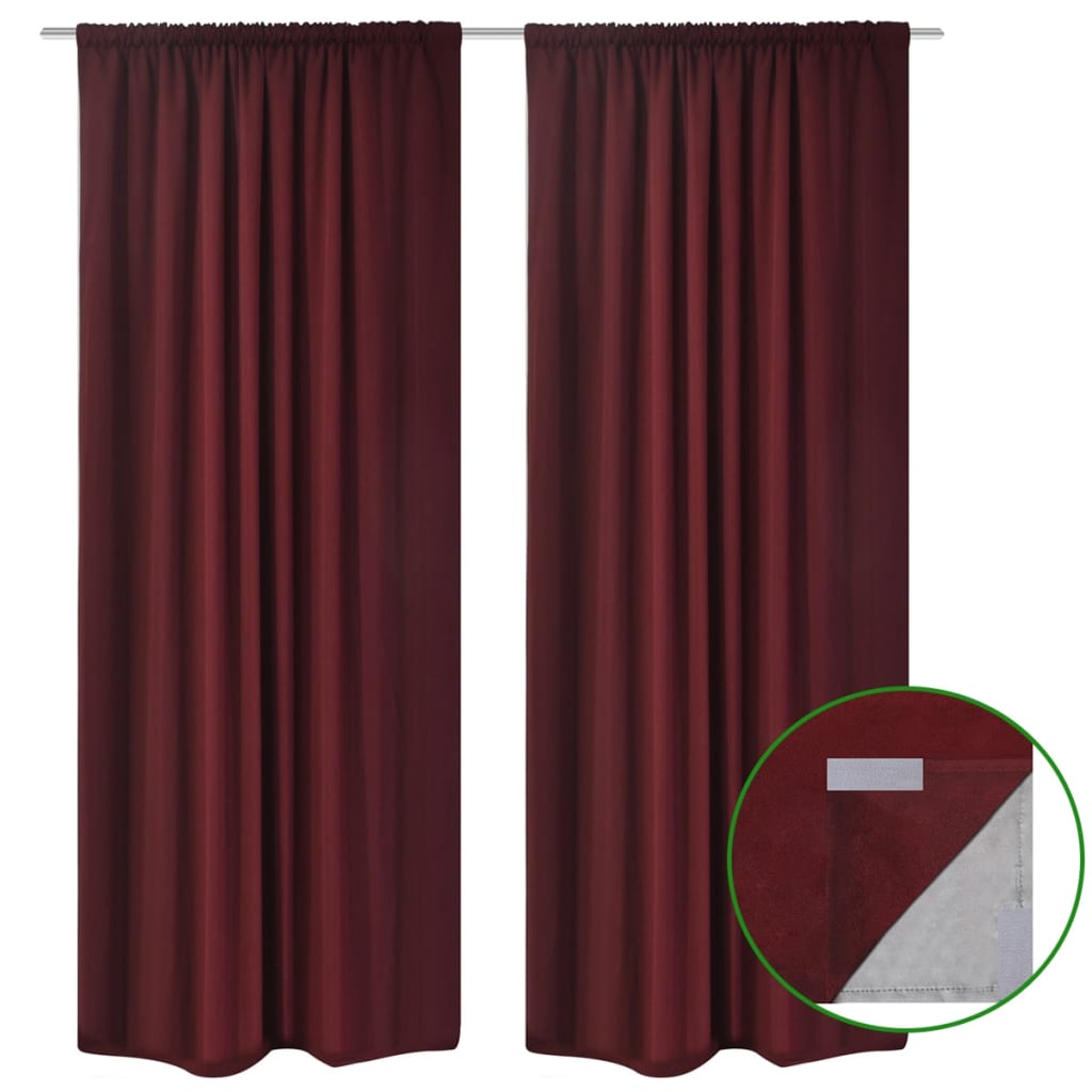 Berkfield Blackout Curtains 2 pcs Double Layer 140x175 cm Bordeaux
