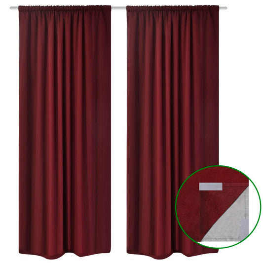 Berkfield Blackout Curtains 2 pcs Double Layer 140x175 cm Bordeaux