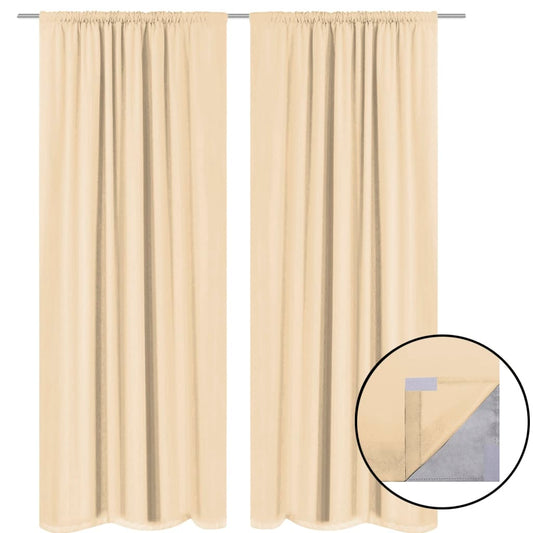 Berkfield Blackout Curtains 2 pcs Double Layer 140x245 cm Beige