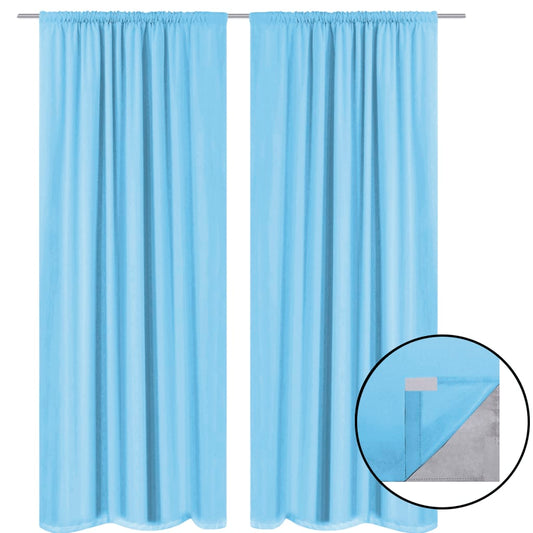 Berkfield Blackout Curtains 2 pcs Double Layer 140x245 cm Turquoise