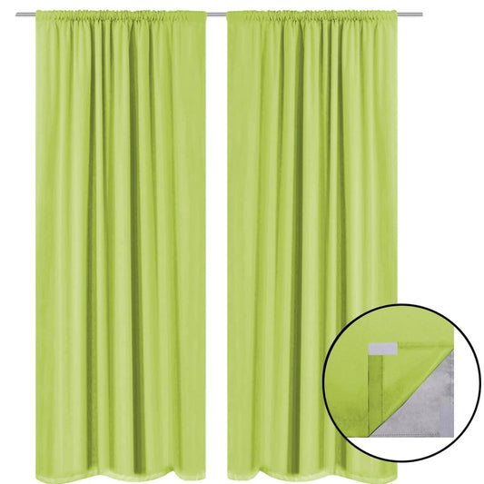 Berkfield Blackout Curtains 2 pcs Double Layer 140x245 cm Green