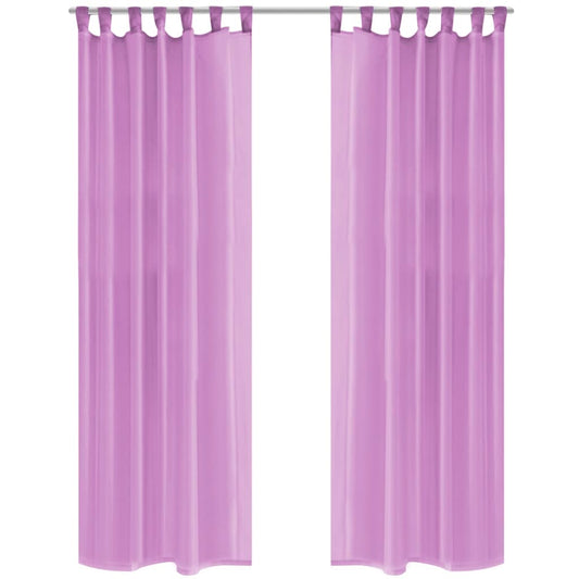 Berkfield Voile Curtains 2 pcs 140x175 cm Lilac