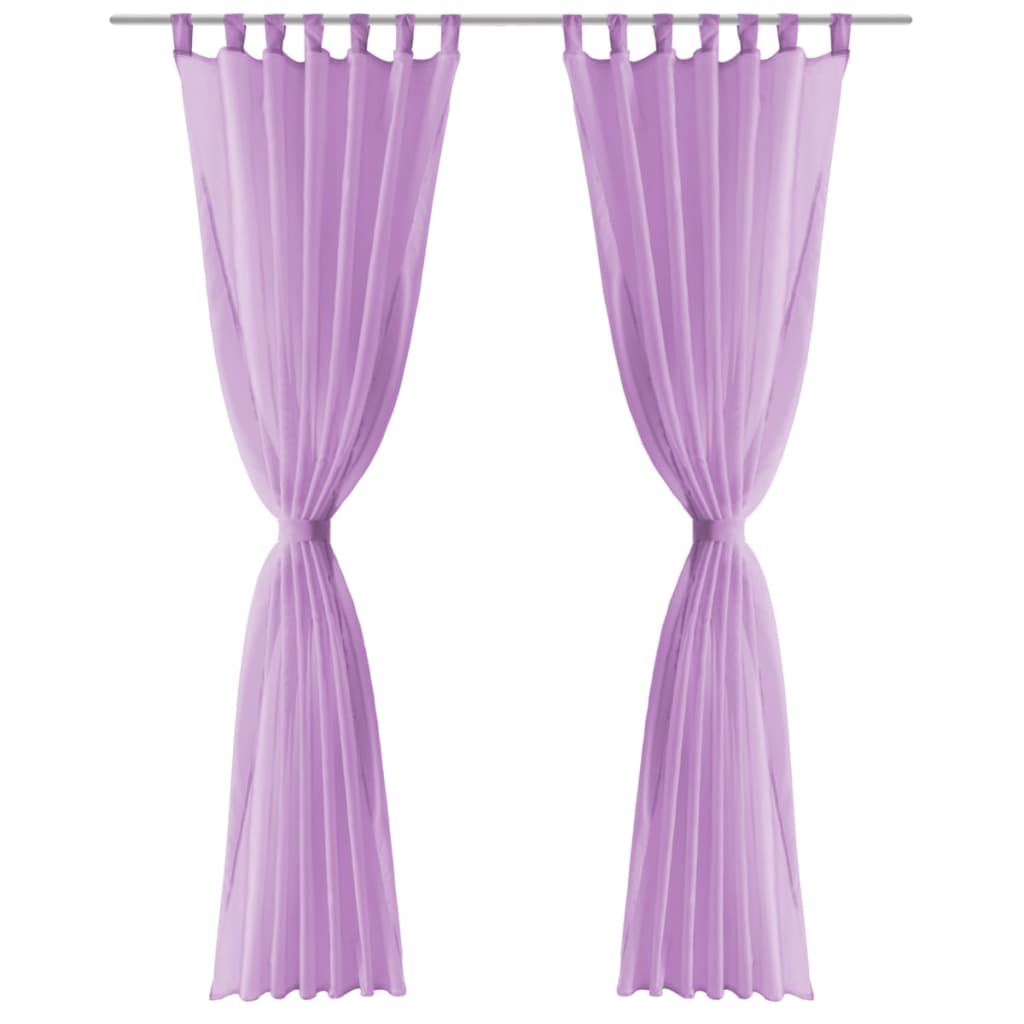 Berkfield Voile Curtains 2 pcs 140x225 cm Lilac