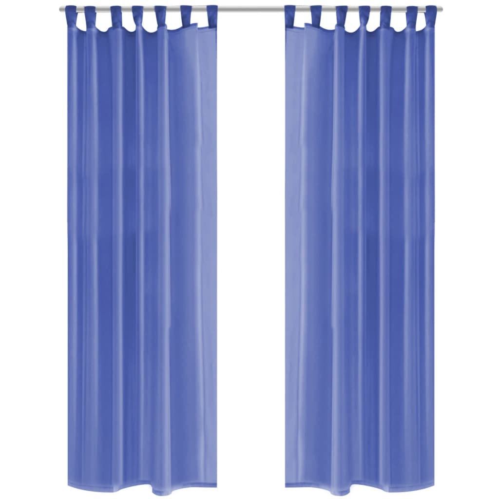 Berkfield Voile Curtains 2 pcs 140x245 cm Royal Blue