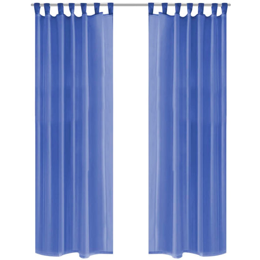 Berkfield Voile Curtains 2 pcs 140x245 cm Royal Blue