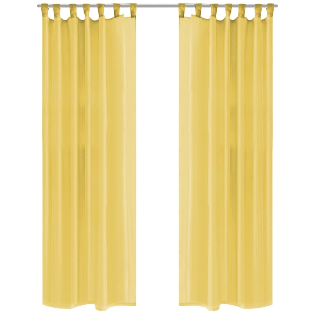 Berkfield Voile Curtains 2 pcs 140x175 cm Yellow