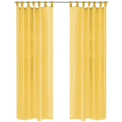 Berkfield Voile Curtains 2 pcs 140x175 cm Yellow