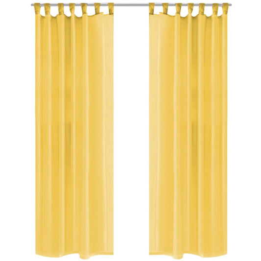 Berkfield Voile Curtains 2 pcs 140x245 cm Yellow
