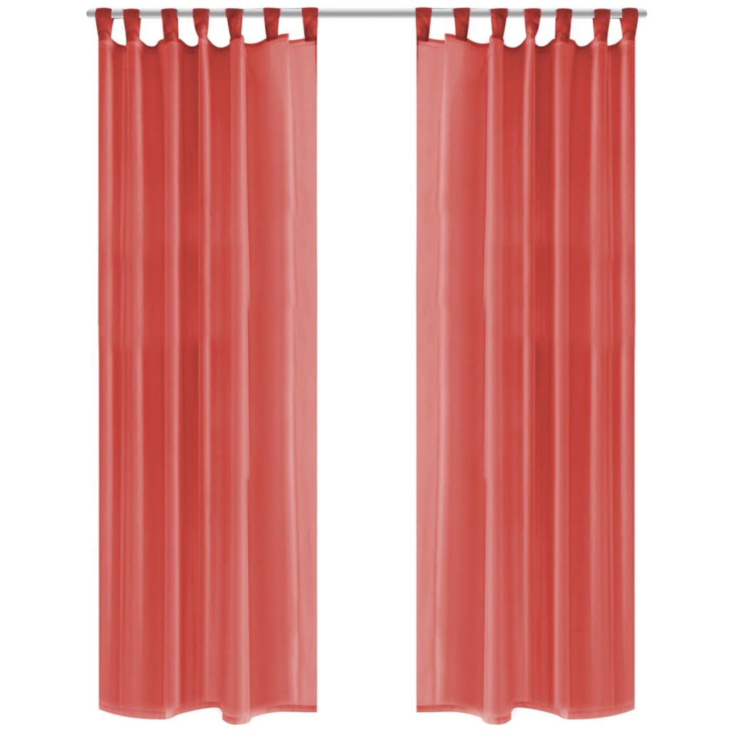 Berkfield Voile Curtains 2 pcs 140x175 cm Red