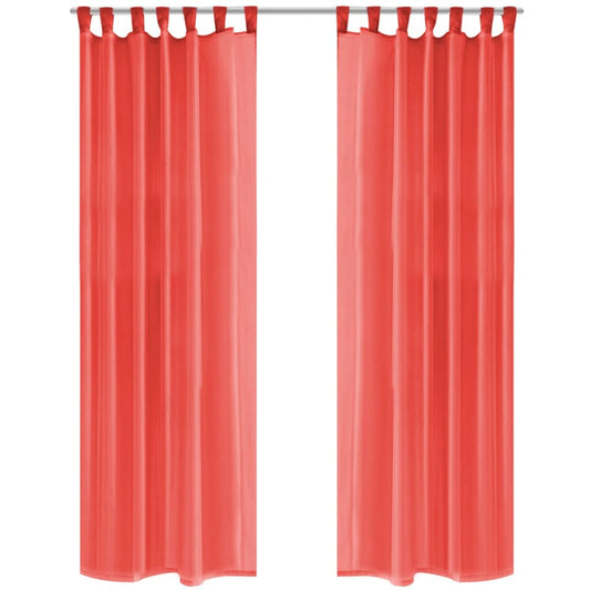Berkfield Voile Curtains 2 pcs 140x175 cm Red