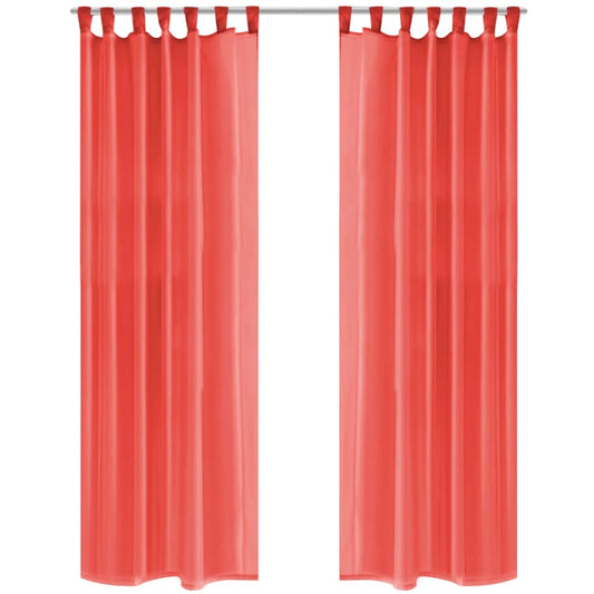 Berkfield Voile Curtains 2 pcs 140x225 cm Red